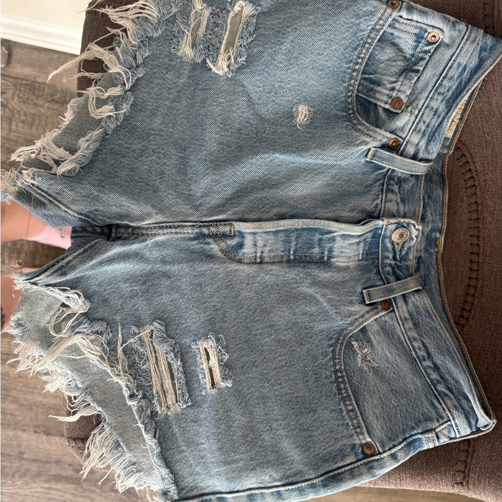Levi's Light Blue Distressed Jean Shorts